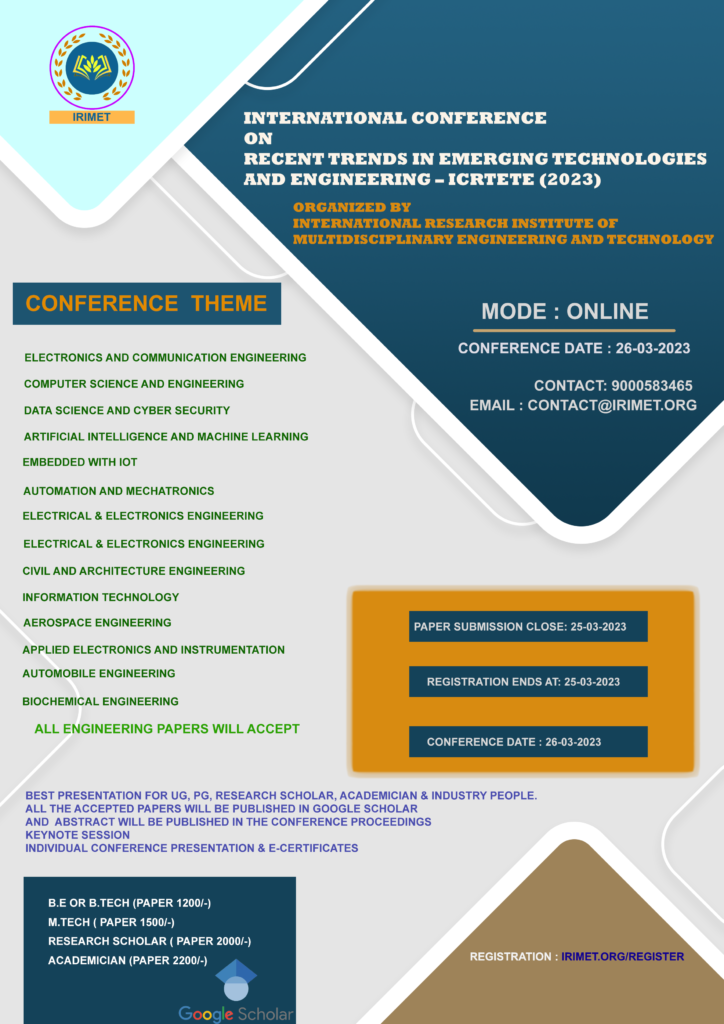 International Conference on Recent Trends in Emerging Technologies And Engineering - ICRTETE